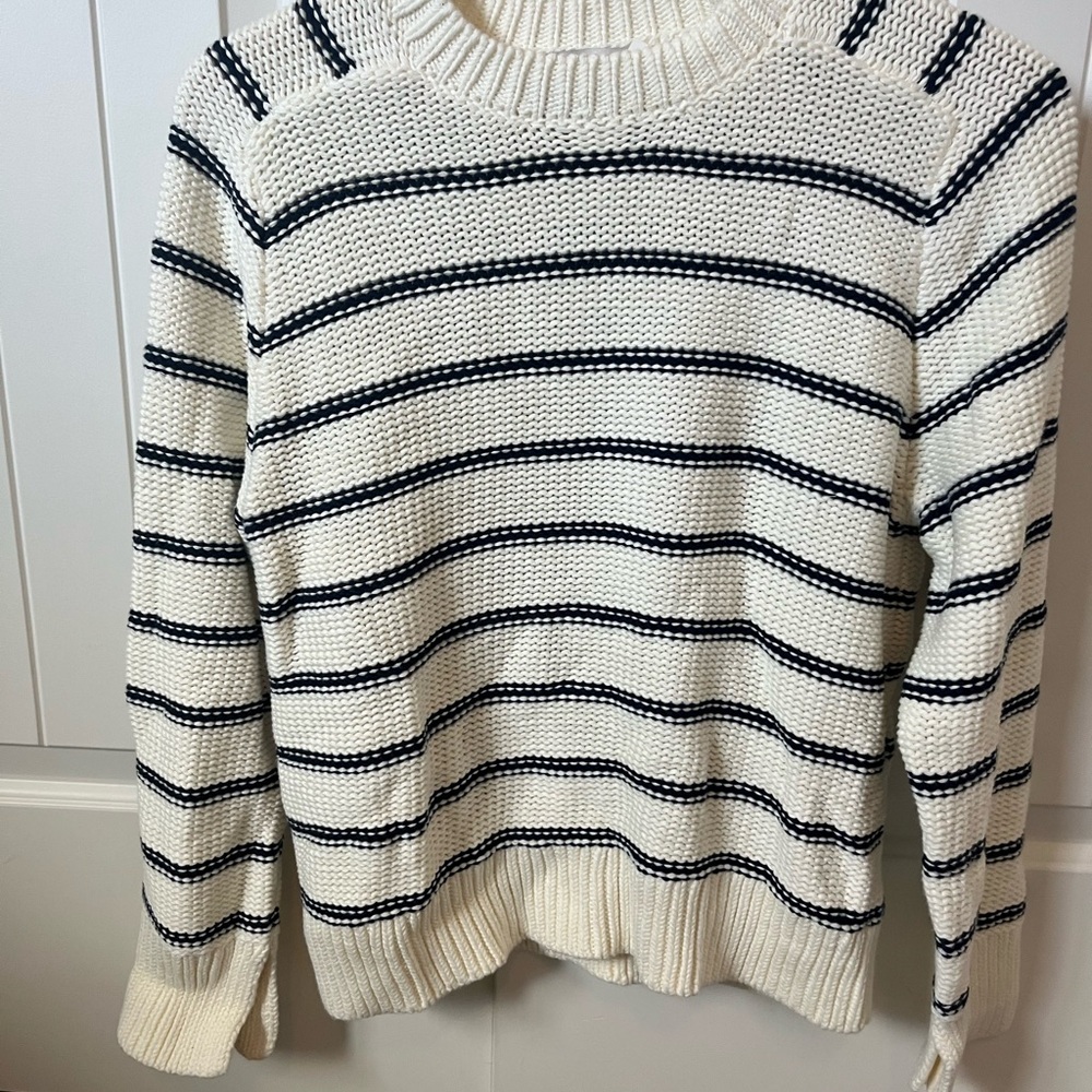 Madewell Striped Knit Sweater - Cream and Black